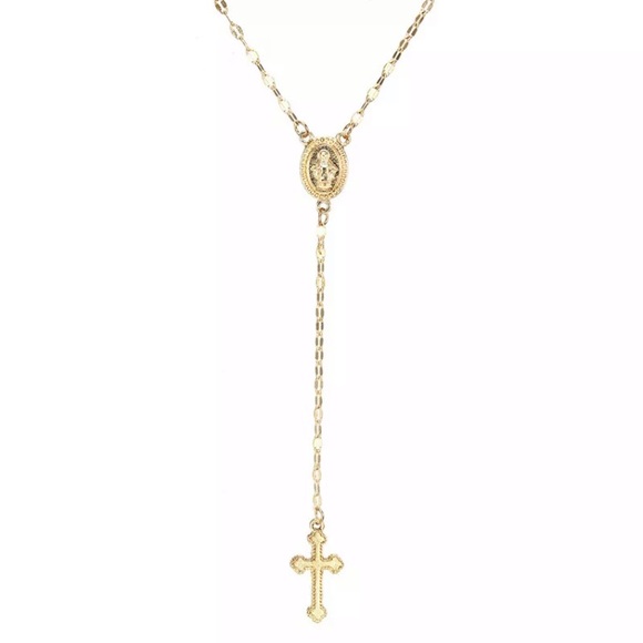 Vintage Gold Cross Pendant Necklace - Picture 2 of 5